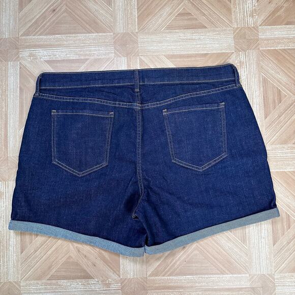 Old Navy Sweetheart Dark Wash Denim Cuffed Jean Short Womens Size 16 High Waist - Picture 4 of 8